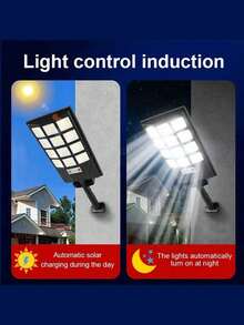 100,000 Lumens Super Bright LED Solar Light, IP67 Waterproof Outdoor Motion Sensor Solar Wall Light, Garden Path Spotlight - black - View 9