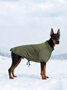 2pcs Set / Group Thickened Fleece Jacket For Medium To Large Dogs - Dark Green - View 4
