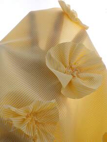 2pcs Tween Girls 3D Decor Cap Sleeve Top And Pants Set - Yellow - View 3