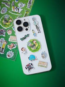Rick and Morty X SHEIN Graffiti Waterproof Sticker, Suitable For Decorative Notebooks, Mobile Phone Cases, Suitcases, Etc - Multicolor - View 5