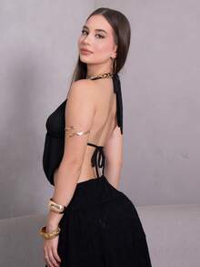 Duda Rubert 女士四季皆宜音乐会锐舞节外出狂欢蕾丝黑色半身裙 - 黑色 - 查看 5