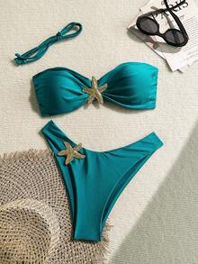 Swim Chiccia Elegant Metal Starfish Swimsuit Accessory - Green - View 1