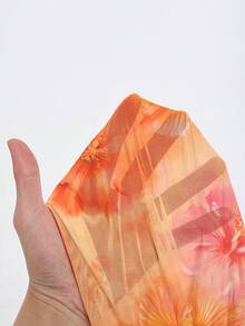 Soleia Bộ đồ bơi đi nghỉ mát dành cho nữ, thích hợp mặc đi biển, họa tiết hoa dâm bụt màu cam. - Nhiều màu - Xem 7