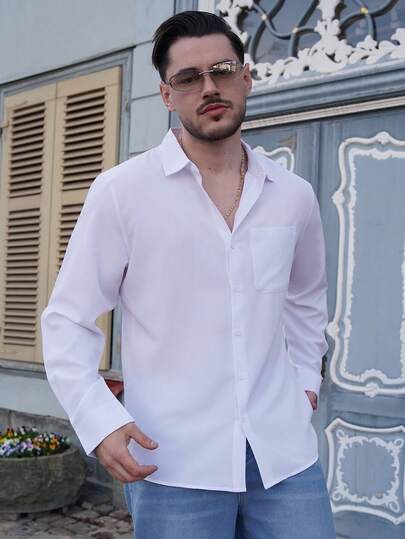 LEOGASHI LEOGASHI 男士长袖正装衬衫，纯棕色，纽扣设计，适合婚礼、办公室、正式场合、派对等，展现经典绅士风范，是送给父亲或男友的理想礼物。