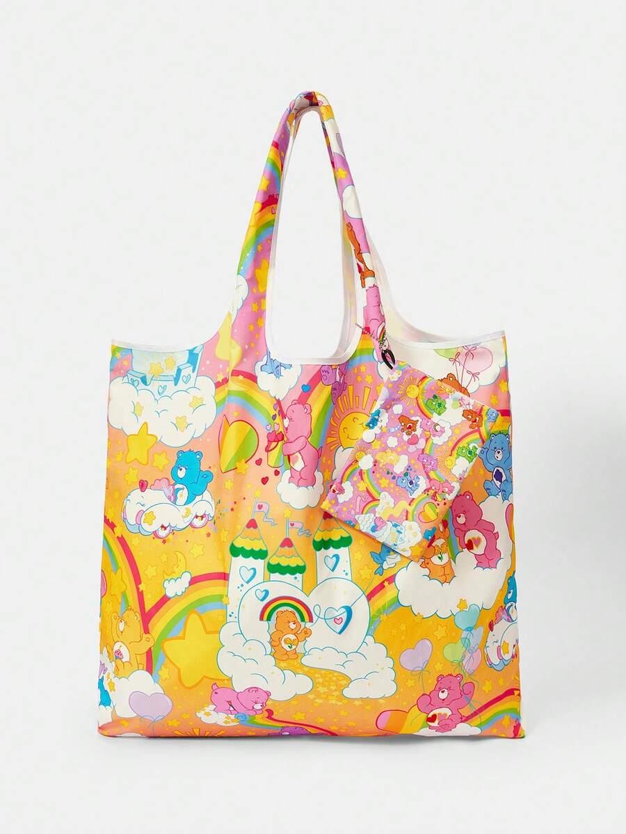 SHEIN X Care Bears 1 pieza, bolso de chaleco con estampado de oso estrella arcoíris, bolso plegable, modelo para mujer. - Multicolor 1 - Ver 1
