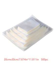 100/500个透明压纹食品真空密封袋，采用PE尼龙材质，适用于家庭和商业用途。是保存肉类、海鲜、谷物、坚果、水果、干果、药品和其他食品的理想选择。密封保鲜，是家庭厨房食品储存的完美之选。 - Clear - 查看 10