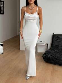 Coolane Women's Spring And Summer For Festival Daily Wear Going Out Date Night Stretchy Long Dress - White - View 3