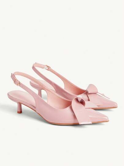 CUCCOO CHICEST Women's Shoes Pointed Nude Patent Leather Spring And Summer New Gentle And Elegant Style Afternoon Tea Wear With Origami Decoration, Slingback Stiletto High Heels Shoes