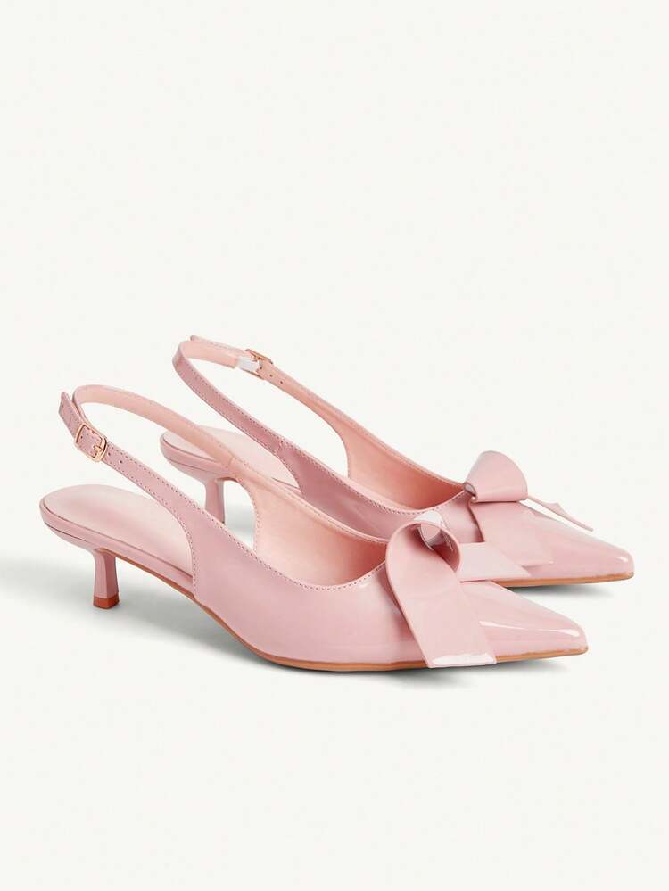 CUCCOO CHICEST Women's Shoes Pointed Nude Patent Leather Spring And Summer New Gentle And Elegant Style Afternoon Tea Wear With Origami Decoration, Slingback Stiletto High Heels Shoes