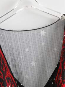 Sunspun 3件套加大码深色系开衫、背心和短裤套装 - 彩色 - 查看 7