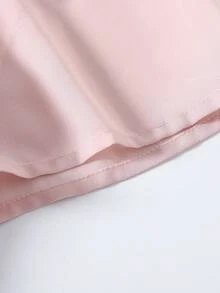 Franclia 女士优雅连衣裙、浪漫约会连衣裙、圆领连衣裙、长款连衣裙、薄纱连衣裙、粉色连衣裙、夏季连衣裙、夏季套装 - 淺粉色 - 查看 6