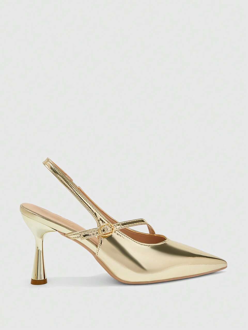 CUCCOO BIZCHIC Women Shoes Pointed Thin High Heel Gold Women's High Heel Shoes Simple Temperament Fashion Sexy Party Banquet Women's Slingback Shoes