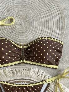 Swim Vcay Bộ đồ bơi 2 mảnh nữ mùa xuân/hè 2026 mới, họa tiết hoa ngẫu nhiên, kiểu dáng thanh lịch, thoải mái, thích hợp cho kỳ nghỉ biển. - Nhiều màu - Xem 3