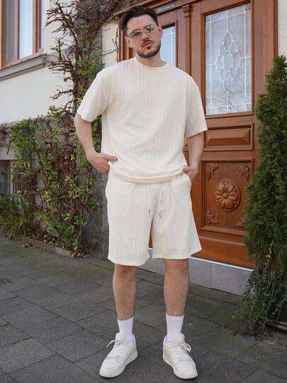 LEOGASHI LEOGASHI Men's Vacation Casual Style Featuring An INS-Inspired Spring/Summer Orange Terry-Motif Floral Short-Sleeve Shirt And Shorts Set With Sunflowers And Daisies-Perfect For Music Festivals, Hawaiian Beach Vacations, And Everyday Wear. Also Makes A Great Gift For A Boyfriend Or Husband. Men Shorts Set ,Men Two Pieces Outfits ,Men T-Shirt Co-Ord ,Men's Jacquard Knit T-Shirt, Minimalist Fashion, Suitable For Summer