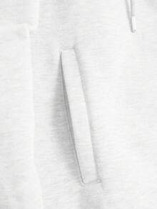 EURMUSE Cotton Men Zip Up Drawstring Hoodie Without Tee - White - View 5