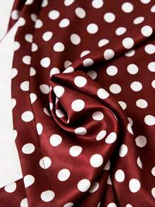 Franclia 大码缎面抽绳系腰直筒裤 - 紅色 - 查看 6