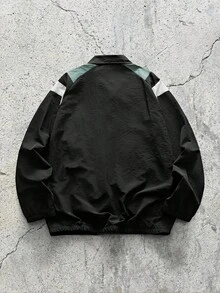EVRINFINITE 男士立領長袖梭織寬鬆夾克，工裝風，口袋，拉鍊，春秋款，多色，舒適休閒外穿層搭，送給父親/丈夫的禮物 - 彩色 - 查看 4