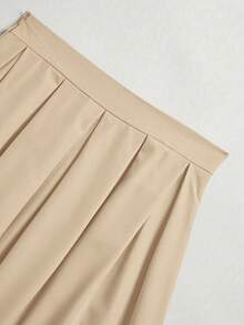 Women's Casual Pleated Skirt, Versatile For Spring & Autumn - Apricot - View 8