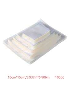 100/500个透明压纹食品真空密封袋，采用PE尼龙材质，适用于家庭和商业用途。是保存肉类、海鲜、谷物、坚果、水果、干果、药品和其他食品的理想选择。密封保鲜，是家庭厨房食品储存的完美之选。 - Clear - 查看 15
