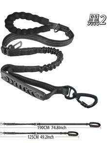 Heavy Duty Bungee Dog Leash - Comfort Padded Handles & Reflective Threads - 6Ft/4Ft For Medium To Large Dogs - Versatile 4-In-1 Leash With Car Seat Belt - Perfect For Training And Secure Travel - Multicolor - View 16