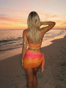 Sundraya 女士夏季 Y2K 仿蕾丝吊带背心，无袖，深 V 领，露背，修身剪裁，街头风格，非常适合夏季海岛度假、派对和音乐节。 - 彩色 - 查看 2