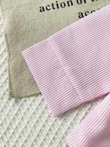 SHEIN Áo sơ mi dài tay kẻ caro dáng casual cho bé gái, phong cách Hàn Quốc dễ thương và tươi trẻ, phù hợp cho mùa xuân, thu và đông, trang phục đa năng. - Hồng - Xem 8