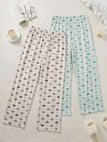 Women Allover Printed Regular 2pcs Multi Pack Sleep Bottoms - Multicolor - View 2