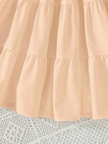 SHEIN Summer  2pcs/Set Casual Denim Jacket And White Dress - Apricot - View 7