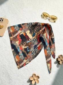 Elavelle 女士随机印花系带罩衫，春夏款 - 彩色 - 查看 2