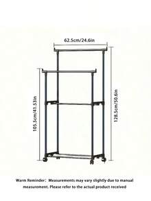 1 Perchero de ropa con varillas ajustables y múltiples niveles con ruedas - Organizador de ropa de metal autoportante con estantes y ganchos laterales, fácil de mover, adecuado para almacenamiento en el hogar, dormitorio, armario, organización de tiendas minoristas, estructura de marco resistente - Multicolor - Ver 7