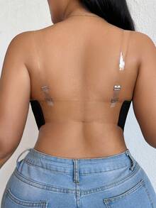 大码无钢圈蕾丝前扣文胸，性感提拉丰满，隐形后背设计 - 黑色 - 查看 2