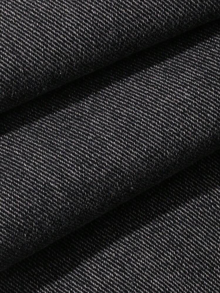 Spring & Autumn Solid Black Washed Vintage Plus Size Men's Jeans