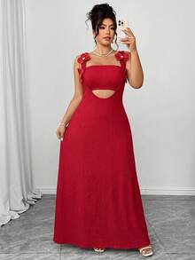 Elenzga Bộ 2 món gồm váy maxi xếp ly, chất liệu vải dệt kim có họa tiết, dây đeo vai và áo hai dây ngắn ôm sát, chất liệu dày dặn, thích hợp cho đi chơi, hẹn hò, dự tiệc, kỳ nghỉ hoặc tiệc trà chiều. - Đỏ - Xem 6