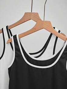 GlowEve 女士撞色吊带春夏吊带背心套装 - 彩色 - 查看 5