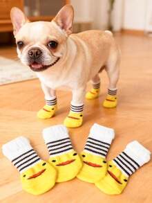 PETSIN 1 đôi tất cho thú cưng có miếng chống trượt; Bao chân thú cưng; Tất chống trượt, chống trầy xước, chống bẩn Đồ dùng cho thú cưng. - Nhiều màu - Xem 16