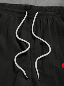 Sport MetroGents Celana Pria Kasual Serbaguna untuk Sehari-hari & Olahraga dengan Motif Huruf dan Tali Serut di Pinggang - Hitam - View 3
