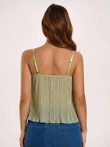 SHEIN BAE Women's Bow Decor Ruched Sexy Versatile Camisole Top - Apricot - View 2