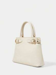 SHECARRY Túi xách nữ quai ngang, thích hợp đi học, du lịch, công sở, thanh lịch, tinh tế, có thể xách tay hoặc đeo chéo, họa tiết da báo. - Màu be - Xem 2