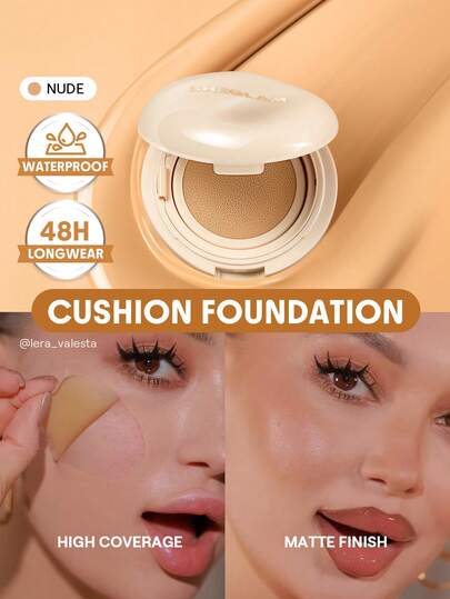 SHEGLAM Lock & Go Long-Lasting Cushion Foundation-Nude Brand Beauty Makeup Face Paint Cosmetic For Women Girls Perfect For Spring Summer Ideal For Y2K Fancy Fashion Suitable For Birthday Mother'S Day Gift Rave Party Ready Best Color