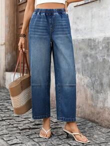 Breezaya 女士度假休闲水洗牛仔裤 - 藍色 - 查看 1