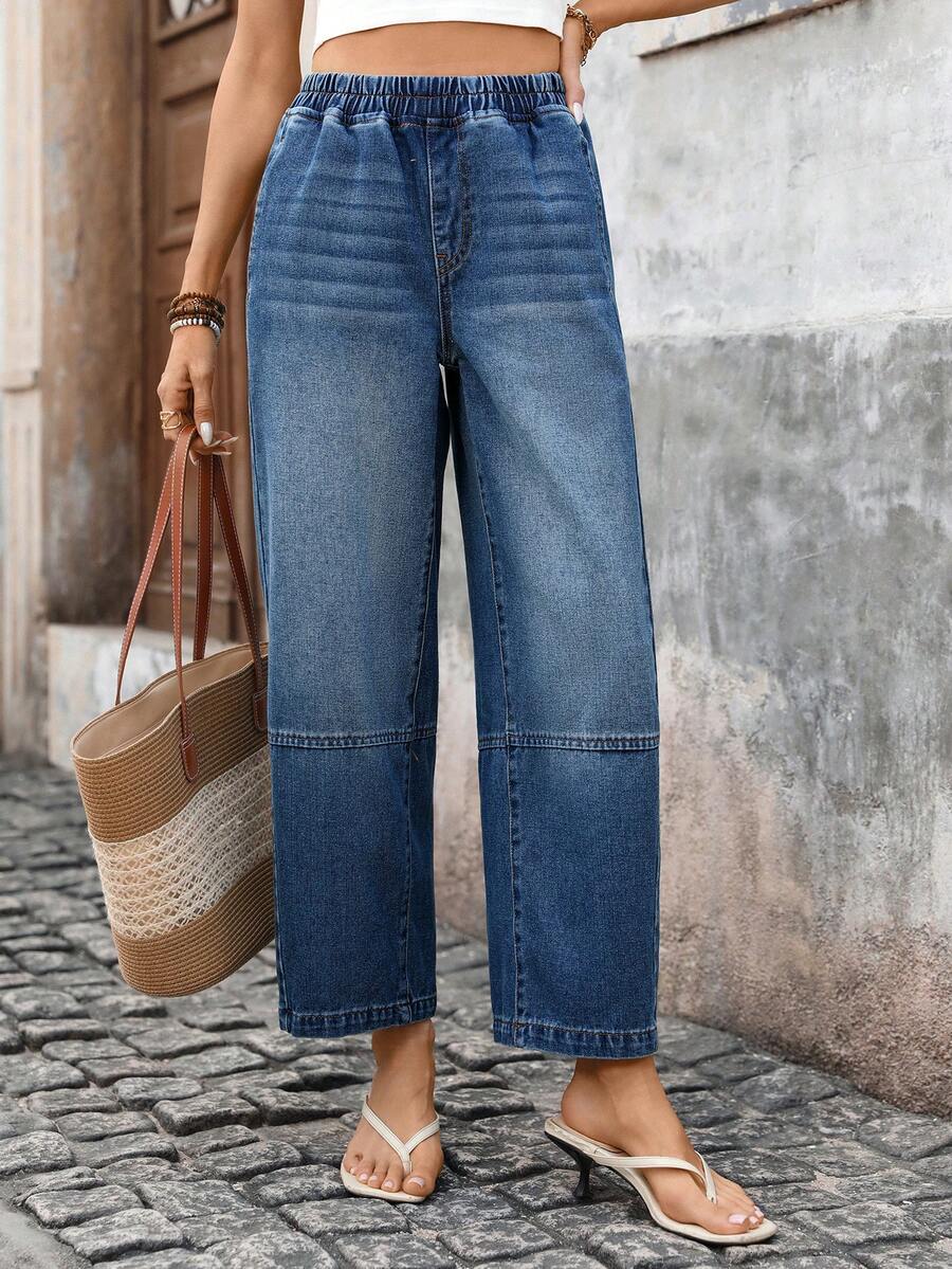 Breezaya 女士度假休闲水洗牛仔裤 - 藍色 - 查看 1