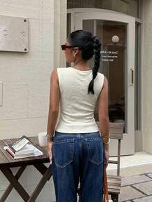 Siren Gaze White Ruched Fabric Slim Fit Cami Top - Stretchy Elegant Versatile Basic For Spring/Summer, Perfect For Vacations, Tea Parties, Festivals, Raves, Concerts, Going Out & Street Wear,Summer Top - Multicolor - View 2