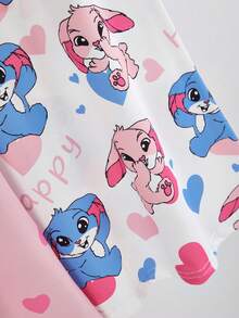 Bộ đồ ngủ dài tay ngắn cổ tròn thoải mái 2 mảnh cho bé gái, họa tiết cừu dễ thương. - Hồng - Xem 5