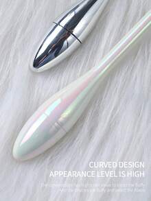 SHANGFEIYA 1pc Japanese Shape Nail Powder Brush With Iridescent Color Handle, Soft Bristle Makeup Blush Powder Brush - Multicolor - View 4