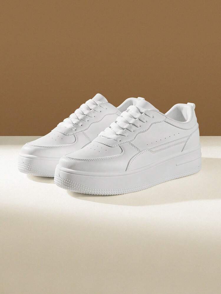 CUCCOO EASI Fashionable Platform Lace-Up Casual Shoes For Women With Waterproof Toe, Autumn & Spring For New Year Holiday Vibe Fall And Winter Tainers