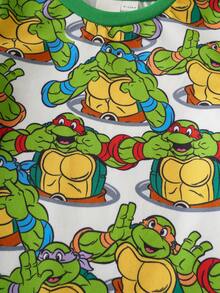 TEENAGE MUTANT NINJA TURTLES | SHEIN Baby Boy Cartoon Print Casual Everyday Romper - Green - View 5
