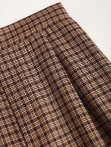 Sweetra Halter Neck Tank Top And Wide Leg Plaid Pants 2 Pieces Set - Multicolor - View 4