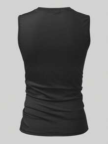 SHEIN Men's Contrast Color Round Neck Slim Fit Casual Vest - Multicolor - View 2