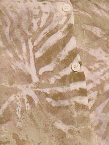 MUSERA V Neck Button Through Flowy Printed Cropped Top Coord Top Only Cute Summer Spring Sexy Going Out Beach Holiday Vacation Honey Tides - Multicolor - View 6