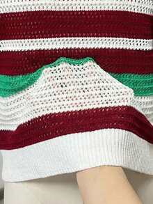 Manfinity Homme Men's Colorblock Crew Neck Long Sleeve Sweater, Holiday - White - View 4